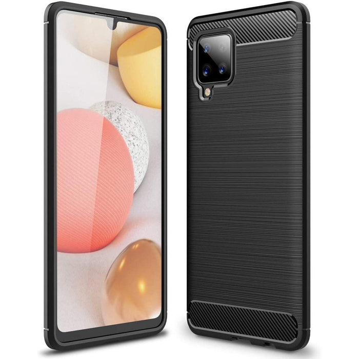 Калъф за телефон Carbon Flexible Cover TPU за Samsung Galaxy A42 5G, черен