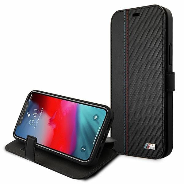 Калъф за телефон BMW M Collection PU Carbon Stripe калъф за iPhone 12 Mini, черен