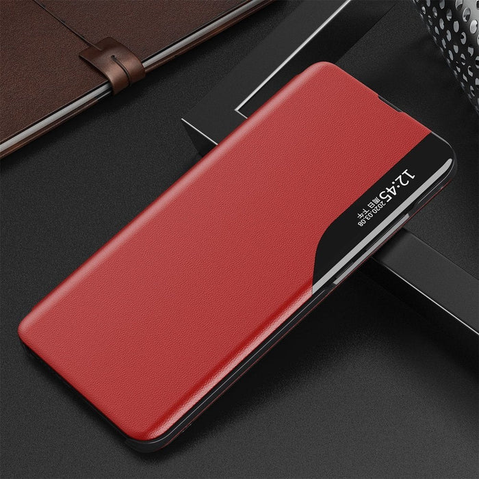 Калъф за телефон Eco Leather View Elegant bookcase със стойка за kickstand for Samsung Galaxy S21 Plus 5G, червен