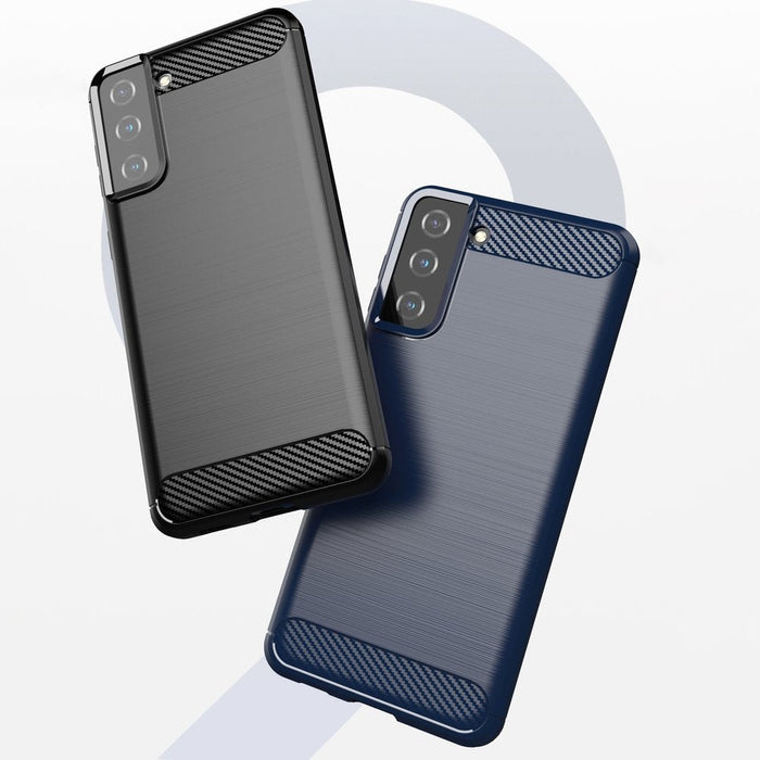 Калъф за телефон Carbon Flexible Cover TPU за Samsung Galaxy S21 Plus 5G, син