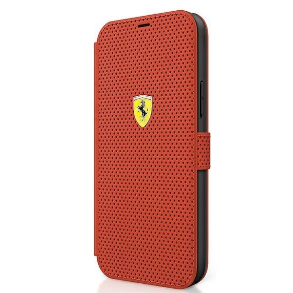 Калъф за телефон Ferrari FESPEFLBKP12SRE On Track Perforated за iPhone 12 mini 5.4", червен