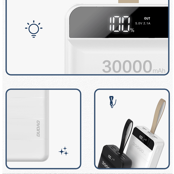 Преносима батерия Dudao K8s 30000mAh 3x USB