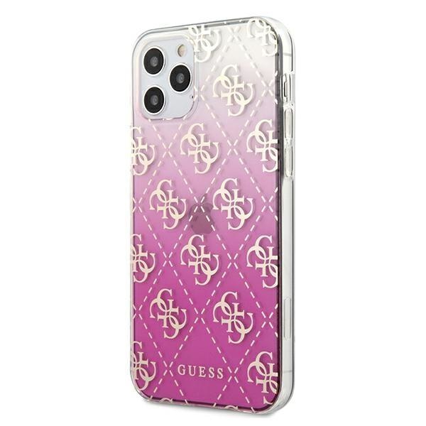 Калъф за телефон Guess 4G Gradient за iPhone 12 Pro Max, розов