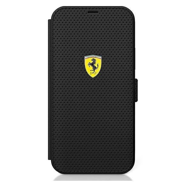 Калъф за телефон Ferrari FESPEFLBKP12SBK On Track Perforated за iPhone 12 mini 5.4", черен