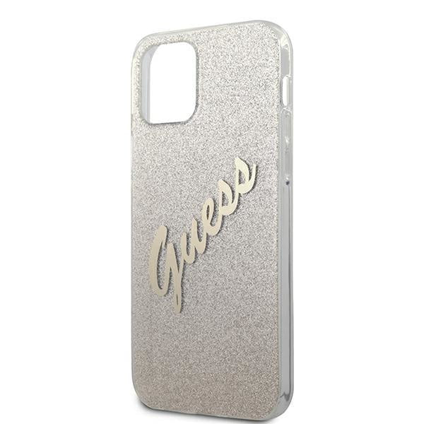 Калъф Guess Glitter Gradient Script за iPhone 12 Златист