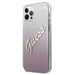 Калъф Guess Glitter Gradient Script за iPhone 12 Розов