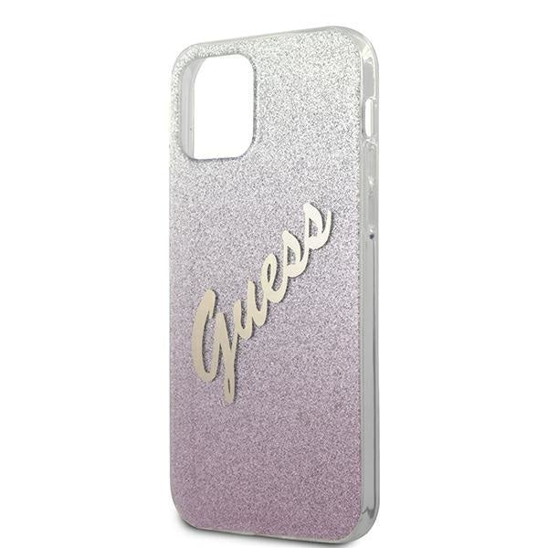 Калъф Guess Glitter Gradient Script за iPhone 12 Розов