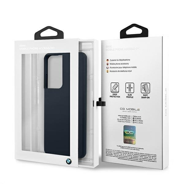 Калъф за телефон BMW Silicone Signature за Samsung Galaxy S21 Ultra, тъмносин