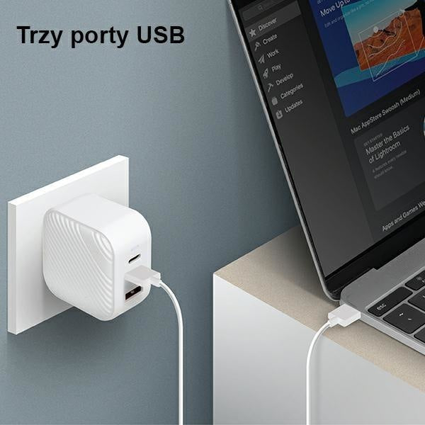 Мрежово зарядно Uniq Verge Pro 66W GAN USB - C бял