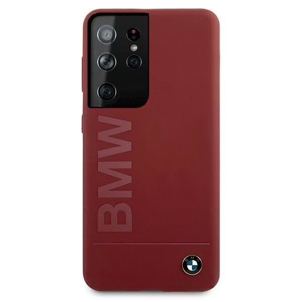 Калъф за телефон Bmw BMHCS21LSLBLRE Silicone Signature Logo за Samsung Galaxy S21 Ultra, червен
