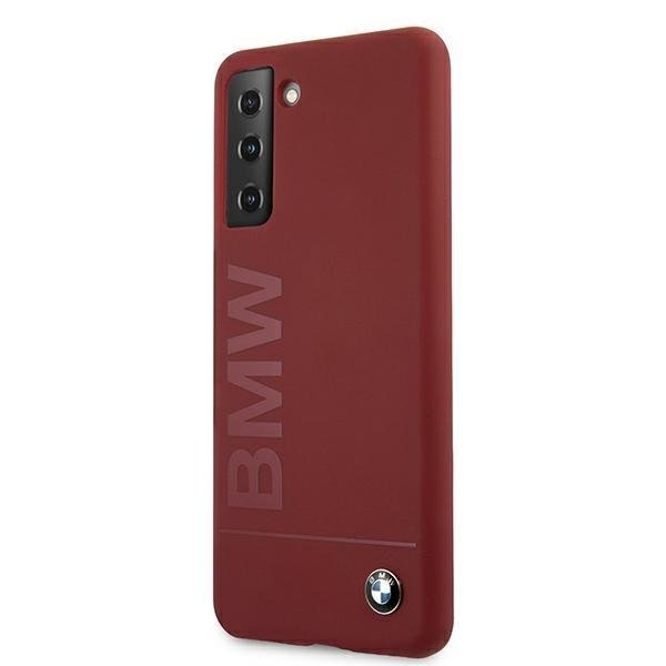 Калъф за телефон Bmw BMHCS21SSLBLRE Silicone Signature Logo за Samsung Galaxy S21, червен