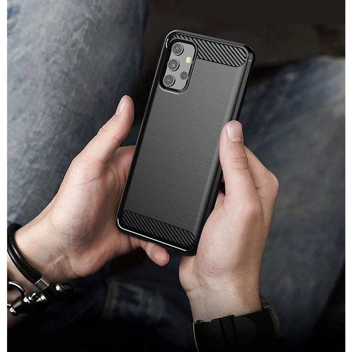 Калъф за телефон Carbon Flexible Cover TPU за Samsung Galaxy A32 4G, черен