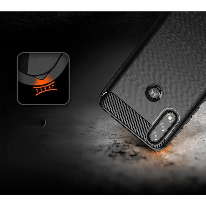 Carbon Case Гъвкав Кейс за Motorola Moto E7 Power black