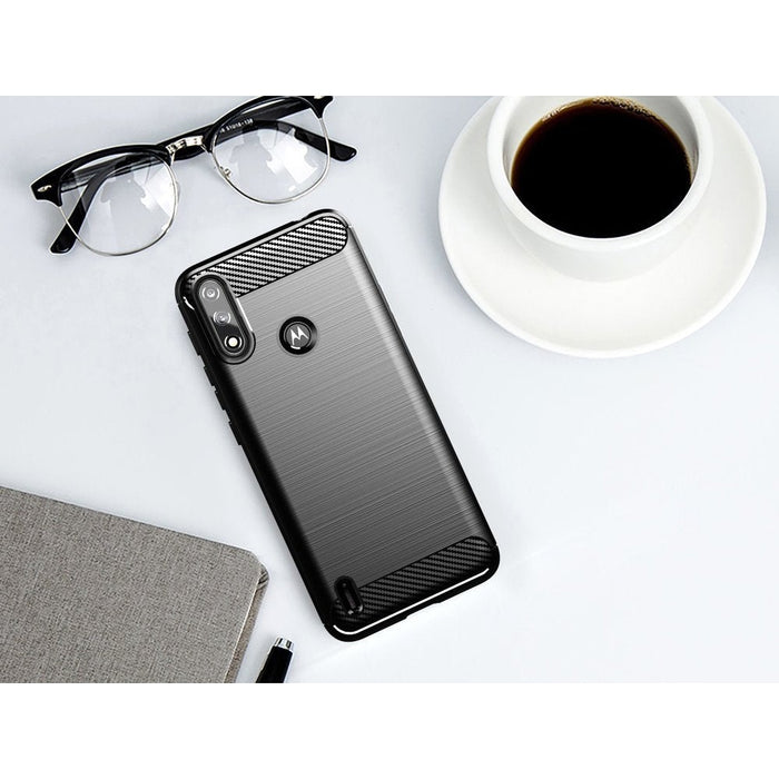 Carbon Case Гъвкав Кейс за Motorola Moto E7 Power black