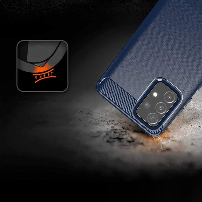Калъф Carbon Case Flexible Cover TPU за Samsung Galaxy A72 4G, син