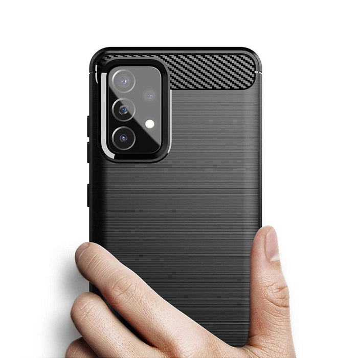 Калъф за телефон Carbon Flexible Cover TPU за Samsung Galaxy A72 4G, черен
