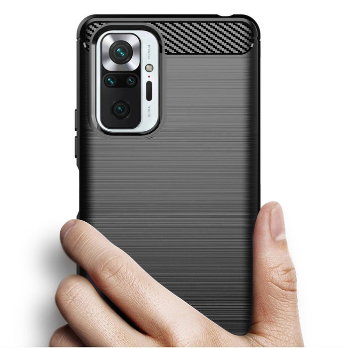 Калъф за телефон Carbon Flexible Cover TPU за Xiaomi Redmi Note 10 Pro, черен