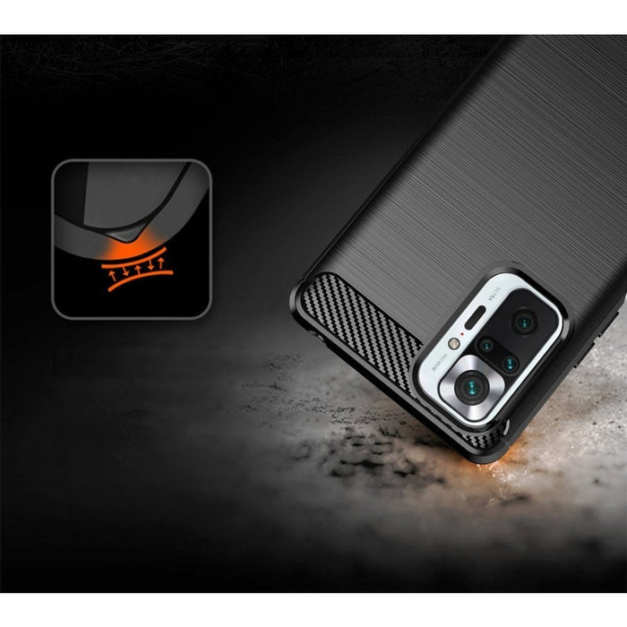 Калъф за телефон Carbon Flexible Cover TPU за Xiaomi Redmi Note 10 Pro, черен