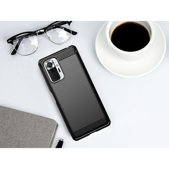 Калъф за телефон Carbon Flexible Cover TPU за Xiaomi Redmi Note 10 Pro, черен