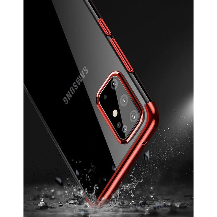 Калъф Clear Color Case, за Samsung Galaxy A72 4G, червен