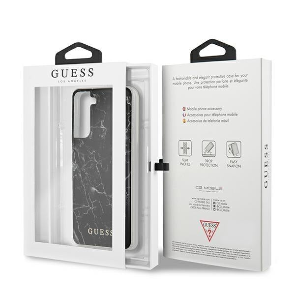 Калъф за телефон Guess GUHCS21SPCUMABK Marble за Samsung Galaxy S21, черен