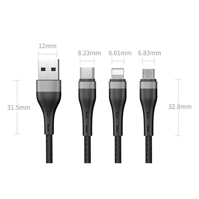 Кабел Proda Quark pro PD - B59th 3в1 USB към