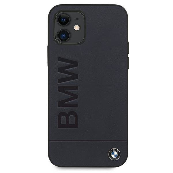 Предпазен калъф BMW BMHCP12SSLLNA Leather Hot Stamp за iPhone 12 Mini, Navy