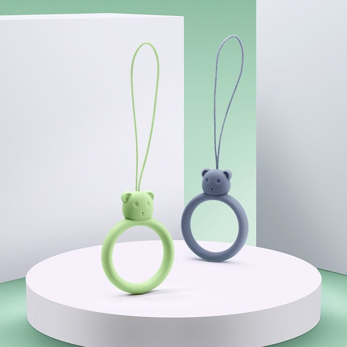 Силиконов аксесоар с пръстен за телефон Зелен