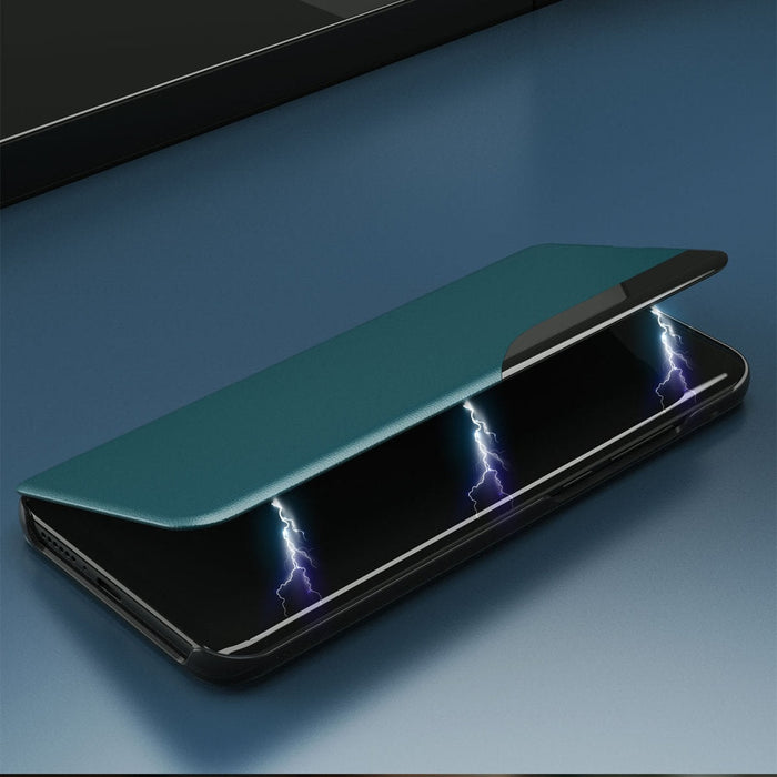 Елегантен кожен кейс-тефтерче Eco Leather View за Samsung Galaxy A22 4G, Черен