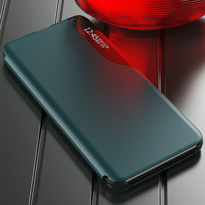 Елегантен кожен кейс-тефтерче Eco Leather View за Samsung Galaxy A22 5G, Червен