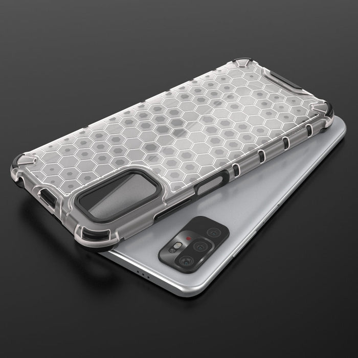 Удароустойчив кейс от ТРU материал Honeycomb за Xiaomi Redmi Note 10 5G/Poco M3 Pro, Прозрачен