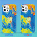 Калъф Kingxbar Watercolor Series за iPhone 12 Pro / син жълт