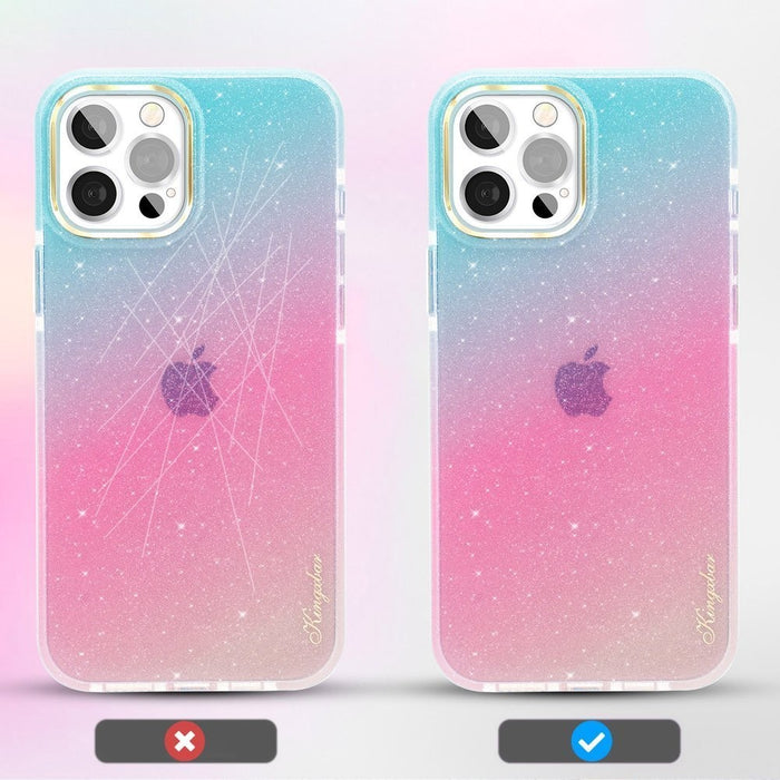 Калъф Kingxbar Ombre за iPhone 12 Pro Max син розов