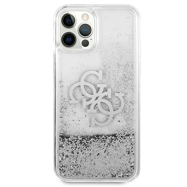 Калъф Guess Big 4G Liquid Glitter Silver за Apple