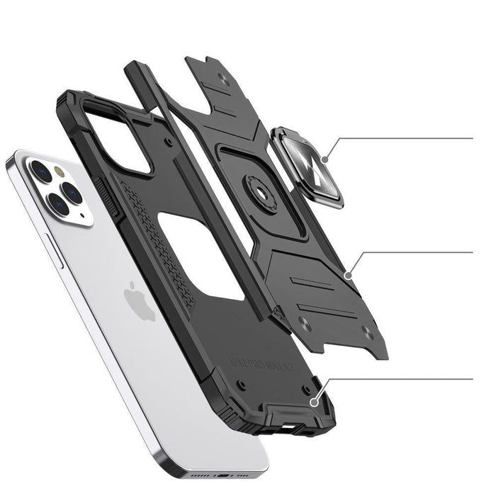 Калъф Wozinsky Ring Armor за iPhone 13 сребрист