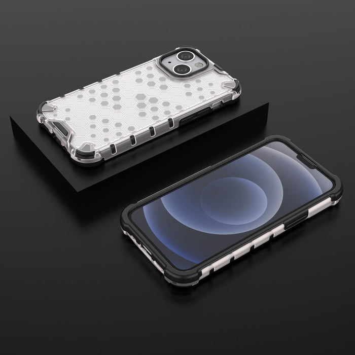 Удароустойчив кейс от ТРU материал Honeycomb за Apple iPhone 13 Mini, Прозрачен