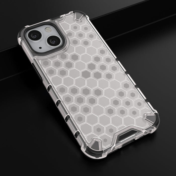 Удароустойчив кейс от ТРU материал Honeycomb за Apple iPhone 13 Mini, Прозрачен