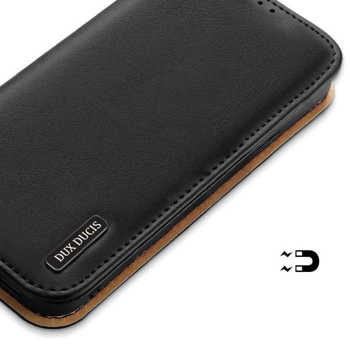 Калъф Dux Ducis Hivo Genuine Leather, за iPhone 13 Pro Max, черен