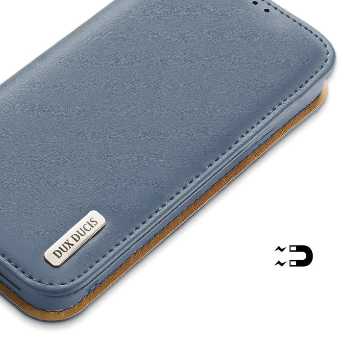 Калъф Dux Ducis Hivo Genuine Leather, за iPhone 13 Pro Max, син