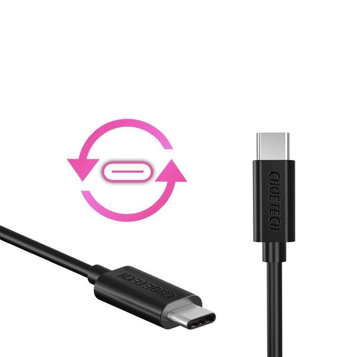 Кабел Choetech CC0001, USB-C към USB-C, 3A, 0.5m, черен