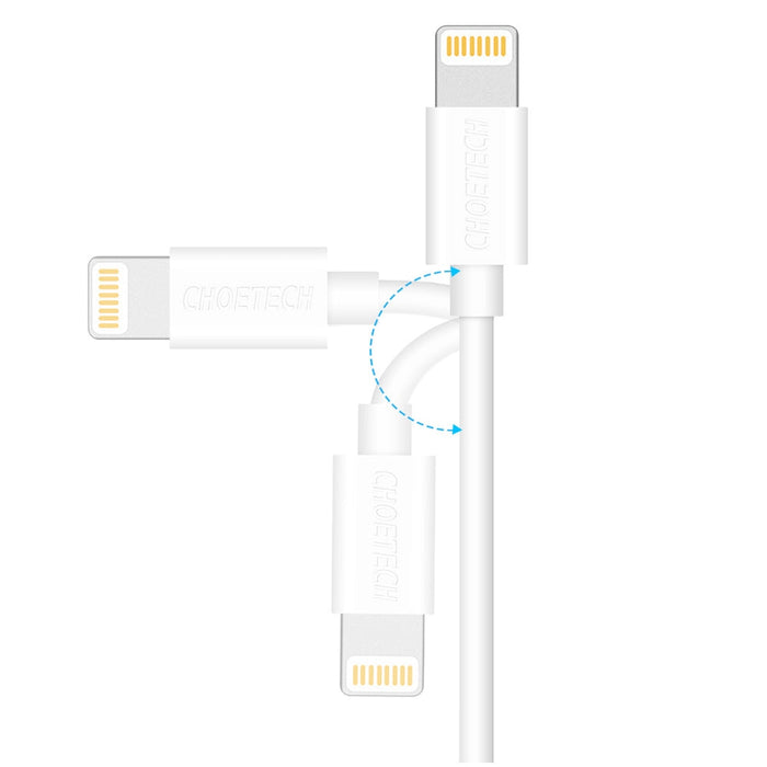 Кабел Choetech IP0026, MFI, USB към Lightning, 1.2m, бял