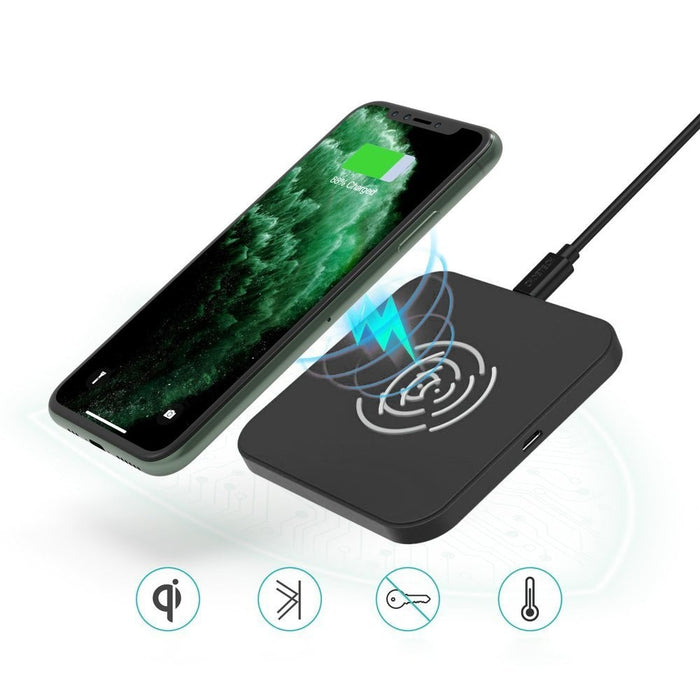 Безжично зарядно устройство Choetech, За мобилни телефони T511-S, 10W / 7.5W / 5W, Черен