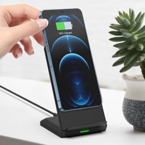 Безжично зарядно Choetech T524-S, Qi, 10W, със стойка, USB към Micro USB кабел, черен