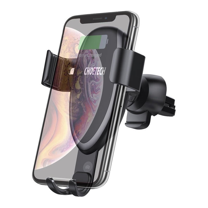 Безжично зарядно и стойка Choetech, T536-S, 10W / 7.5W / 5W, За телефон за автомобил, С вендузата, Черен
