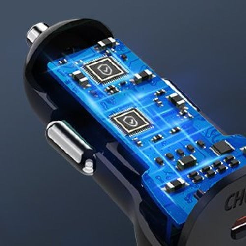 Зарядно за кола Choetech TC0008, 2x USB-C, Quick Charge, Power Delivery, 40W, FCP, AFC, черен