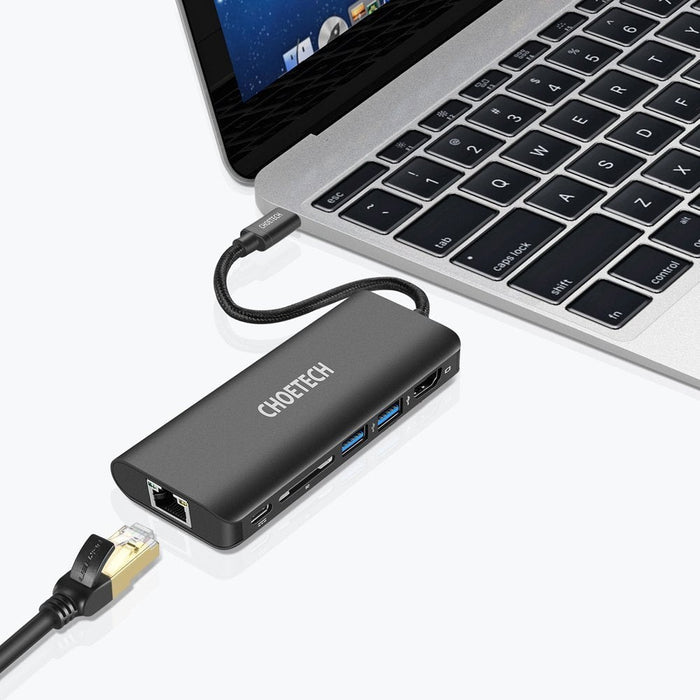 Хъб Choetech HUB-M05, USB-C, 6в1, 100W, PD, черен