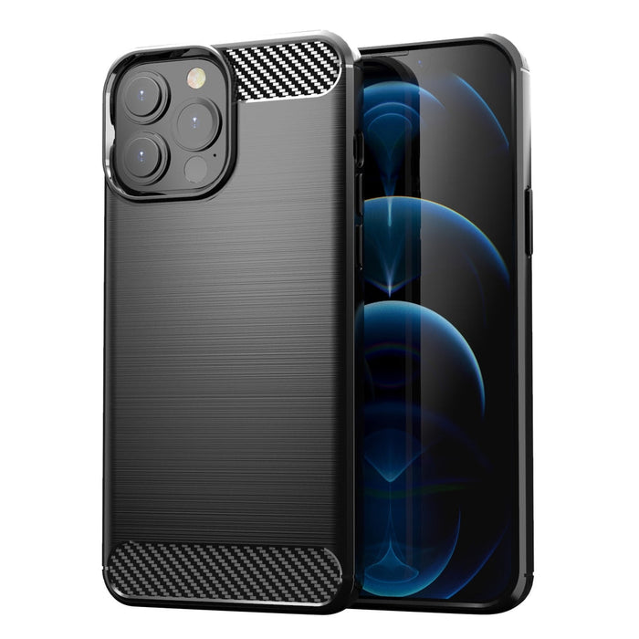Защитен калъф, карбонов калъф, iPhone 13 Pro Max, черен
