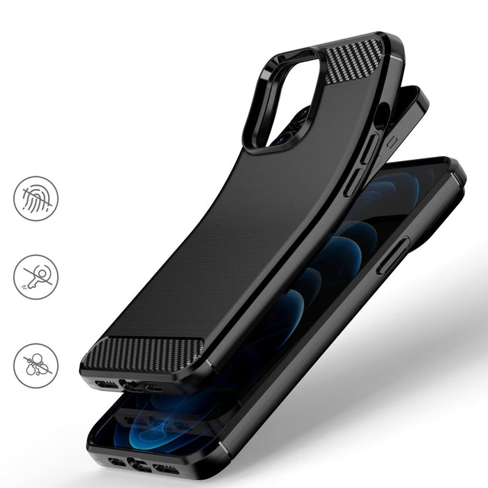 Защитен калъф, карбонов калъф, iPhone 13 Pro Max, черен