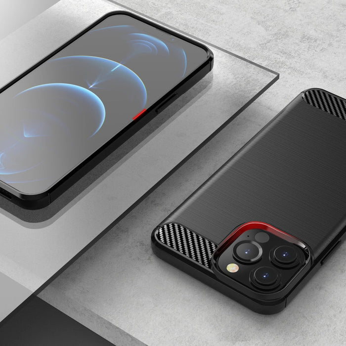 Защитен калъф, карбонов калъф, iPhone 13 Pro Max, черен