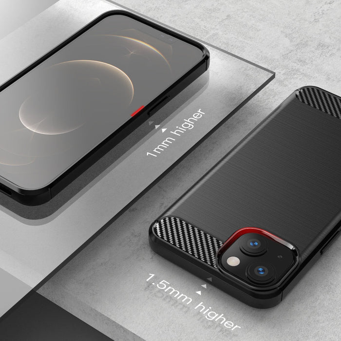 Калъф Carbon Case Flexible, за iPhone 13, черен